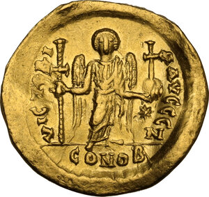 reverse: Justin I (518-527).. AV Solidus, Constantinople mint