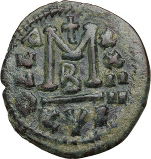 reverse: Justinian I (527-565).. AE Follis, Cyzicus mint, RY 24 (550/1 AD)