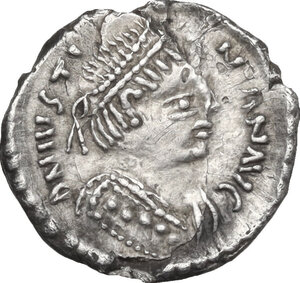 obverse: Justinian I (527-565).. AR 120 Nummi, Ravenna mint