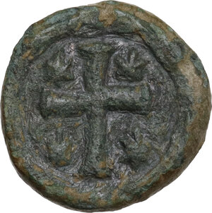 reverse: Justinian I (527-565).. AE Decanummium. Uncertain Italian mint, c. 538-565 AD