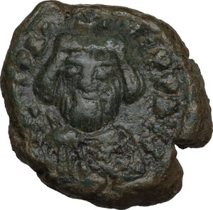 obverse: Heraclius (610-641).. AE Decanummium. Catania mint. Dated RY 1 (619/20 AD)