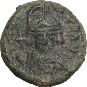 obverse: Heraclius, with Heraclius Constantine (610-641).. AE Decanummium Catania mint. Dated RY 18 (?) (627/8)