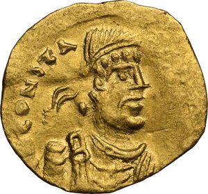 obverse: Constans II (641-668).. AV Tremissis, Constantinople mint, 641-666 AD