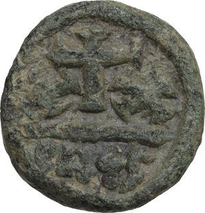 reverse: Constans II (641-668).. AE Half Follis. Carthage mint, 647/8-651/2