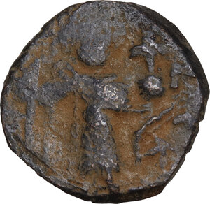 obverse: Umayyad Caliphate. Arab-Byzantine coinage (Pseudo-Byzantine type). . AE Fals, circa 660s