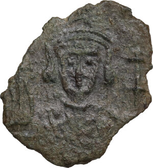 obverse: Justinian II (Second Reign, 705-711).. AE Follis. Syracuse mint