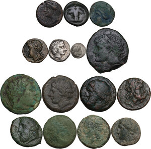 obverse: Greek Italy and Sicily.. Multiple lot of fifteen (15) unclassified coins