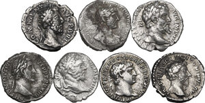 obverse: The Roman Empire. Trajan to Septimius Severus.. Multiple lot of seven (7) unclassified AR Denarii
