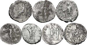 reverse: The Roman Empire. Trajan to Septimius Severus.. Multiple lot of seven (7) unclassified AR Denarii