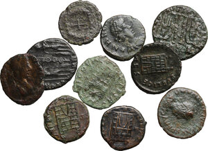 obverse: Roman Empire.. Multiple lot of ten (10) unclassified AE Denominations, mostly of 4th century