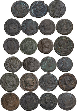 obverse: The Roman Empire.. Multiple lot of twenty-three (23) unclassified AE Follis, late Empire