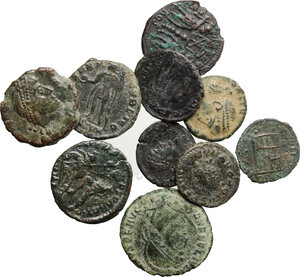 obverse: Roman Empire.. Multiple lot of ten (10) unclassified AE Denominations, mostly of 4th century