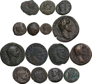obverse: Roman Empire to Byzantine Empire.. Multiple lot of fifteen (15) unclassified coins