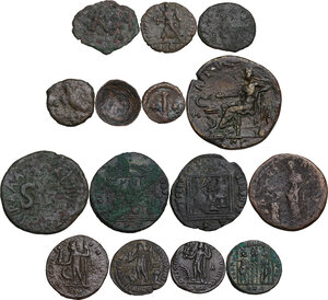 reverse: Roman Empire to Byzantine Empire.. Multiple lot of fifteen (15) unclassified coins