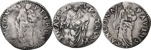 reverse: Ancona. Lotto di tre (3) Giulii di Giulio III (Ancona), Paolo IV (Ancona) e Pio IV (Roma)