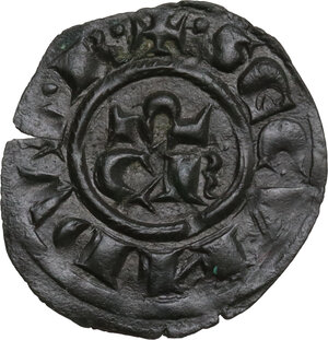 reverse: Brindisi o Messina.  Corrado II (1254-1258). Denaro