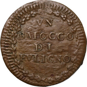 reverse: Foligno.  Pio VI (1775-1799), Giovanni Angelo Braschi. Baiocco A. XX