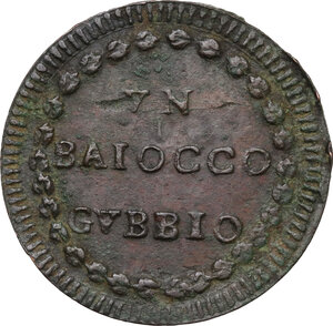 reverse: Gubbio.  Pio VI (1775-1799), Giovanni Angelo Braschi. Baiocco A. XVIII