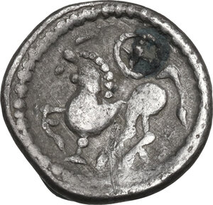 reverse: Celtic, Danubian Region.  The Skordoski.. AR Drachm,3rd-2nd century BC