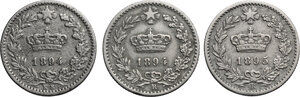 obverse: Umberto I (1878-1900).. Lotto di tre (3) monete da 20 Centesimi 1894 Roma e Berlino e 1895 Roma