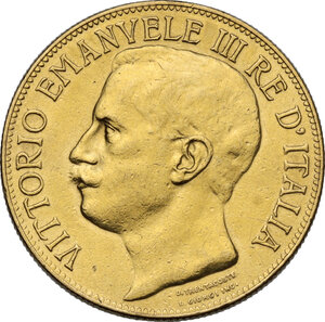 obverse: Vittorio Emanuele III (1900-1943).. 50 lire 1911
