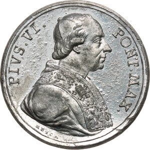 obverse: Pio VI (1775-1799), Giovanni Angelo Braschi. Medaglia 1775 per l elezione a Pontefice