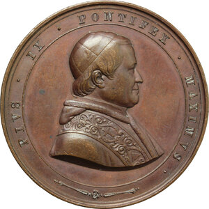 obverse: Pio IX (1846-1878), Giovanni Mastai Ferretti. Medaglia per la ricostruzione della Basilica di San Paolo