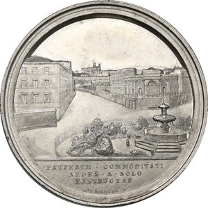 reverse: Pio IX (1846-1878), Giovanni Mastai Ferretti. Medaglia annuale A. XXX. Costruzione del nuovo ospizio per i poveri