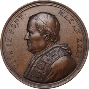 obverse: Pio IX  (1846-1878), Giovanni Mastai Ferretti. Medaglia A: XXXI