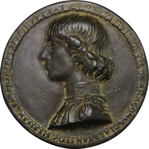 obverse: Costanzo Sforza (1447-1483).. Medaglia con la fortezza