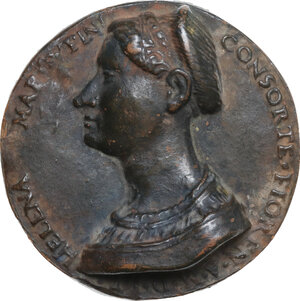 obverse: Elena Marsuppini (XVI sec.), moglie di Francesco da Sangallo.. Placca unifacie in terracotta