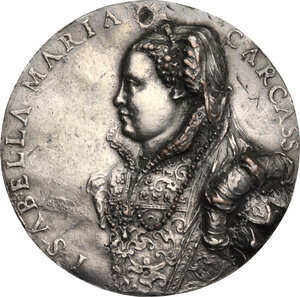 obverse: Isabella Mariani (XVI sec.), moglie di Gianfrancesco Carcass . Medaglia unifacie, terzo quarto del XVI sec