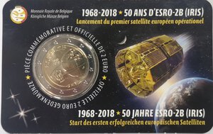 obverse: Belgio. 2 Euro 2018.  50° Satellite ESRO. 