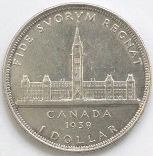 reverse: Canada. Dollaro 1939. Ag 800. 