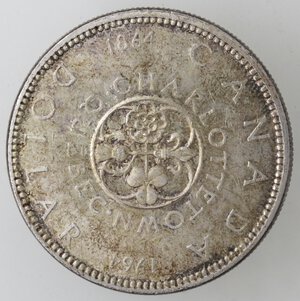 reverse: Canada. Elisabetta II. Dollaro 1964 Charlottetown. Ag 800. 