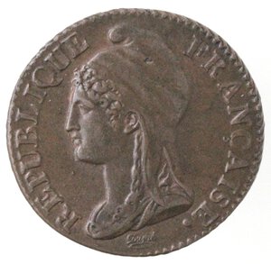 obverse: Francia. Repubblica. 1795-1796. 5 Centimes An 4. Ae. 