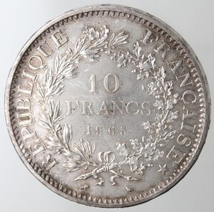 obverse: Francia. 10 Franchi 1965. Ag. 