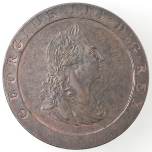 obverse: Gran Bretagna. Giorgio III. 1760-1820. Penny 1797. Ae. 