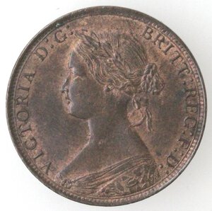 obverse: Gran Bretagna. Vittoria. 1837-1901. 1/2 Penny 1861. Ae. 
