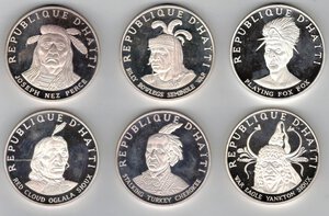 obverse: Haiti. Repubblica. Lotto di 6 monete da 10 Gourdes 1971. Ag 999. 