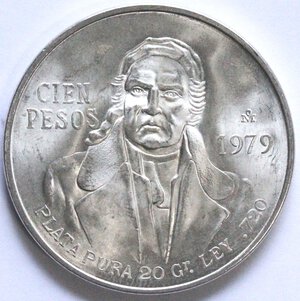 reverse: Messico. 100 Pesos 1979. Ag. 