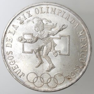 reverse: Messico. 25 pesos 1968 XIX Olimpiade. Ag. 