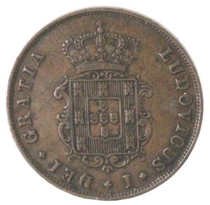 obverse: Portogallo. Luis I. 1861-1889. 3 Reis 1874. Ae. 