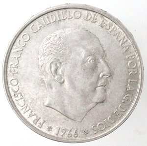 obverse: Spagna. Francisco Franco. 1939-1975. 100 Pesetas 1966. Ag 800. 