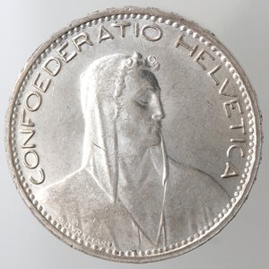 obverse: Svizzera. 5 Franchi 1923. Ag. 
