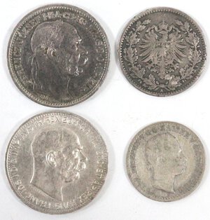 obverse: Austria e Germania. Lotto di 4 monete. Ag. 