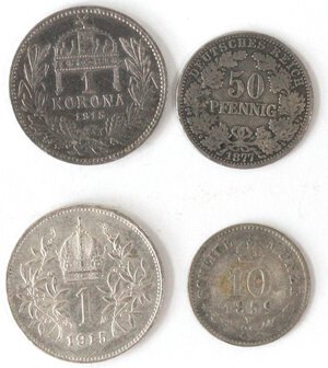 reverse: Austria e Germania. Lotto di 4 monete. Ag. 
