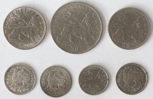 reverse: Etiopia. Lotto di 7 monete. Ag-Ni.