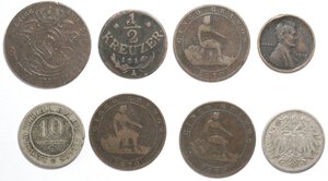reverse: Lotto di 8 monete. Austria, Belgio, Spagna, USA. Ae-Ni. 