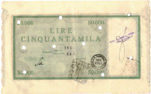 reverse: Banconote. C. D. P. Buono da 50.000 Lire 1946. 